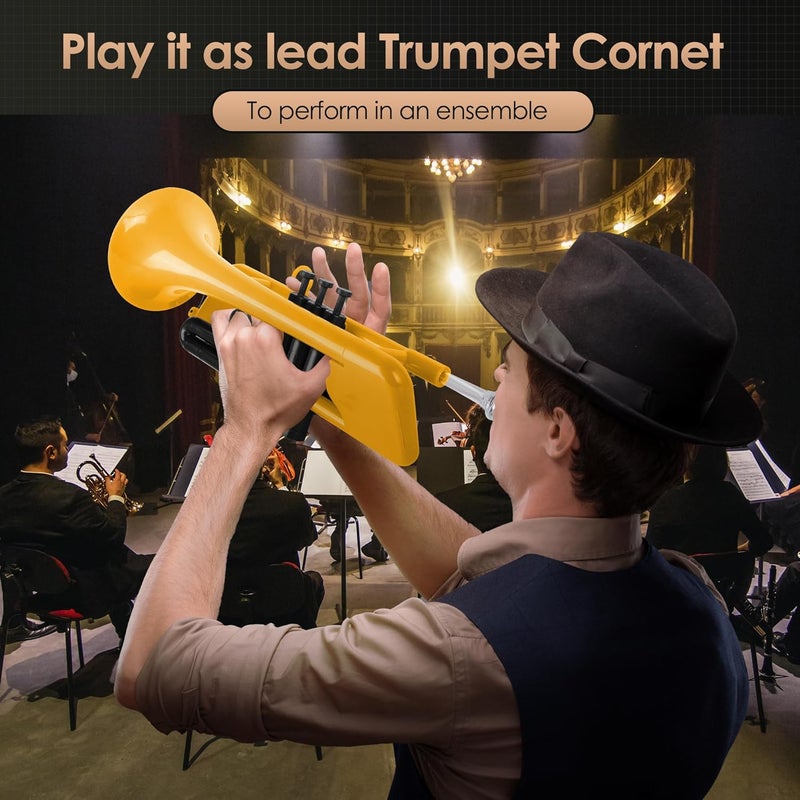 PAMPET SEA LION Professional Plastic Bb Trumpet Set for Student Beginner (Yellow) - Image 4